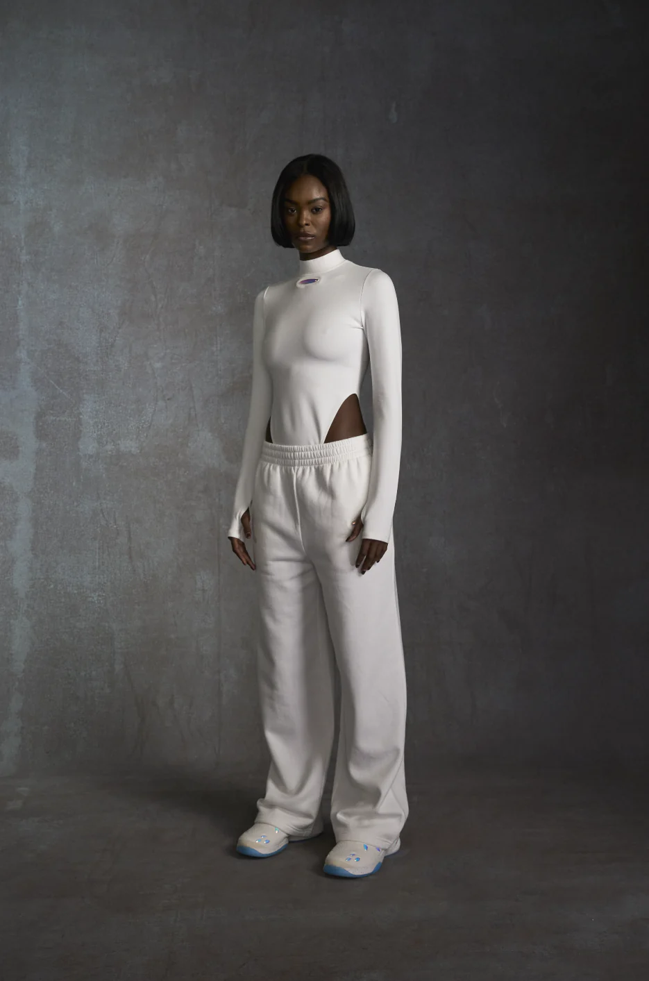 KINETIC LONG SLEEVE BODYSUIT - White Noise